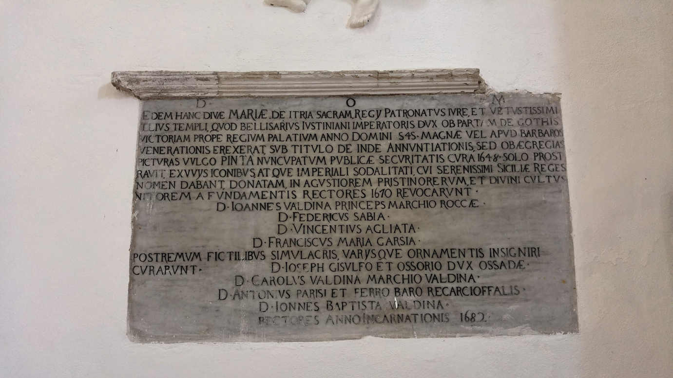 Santa Maria dell'Itria - lápida de 1682