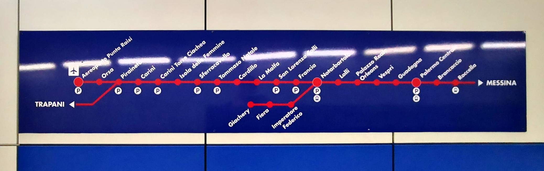 Aeropuerto de Palermo - Trayecto tren