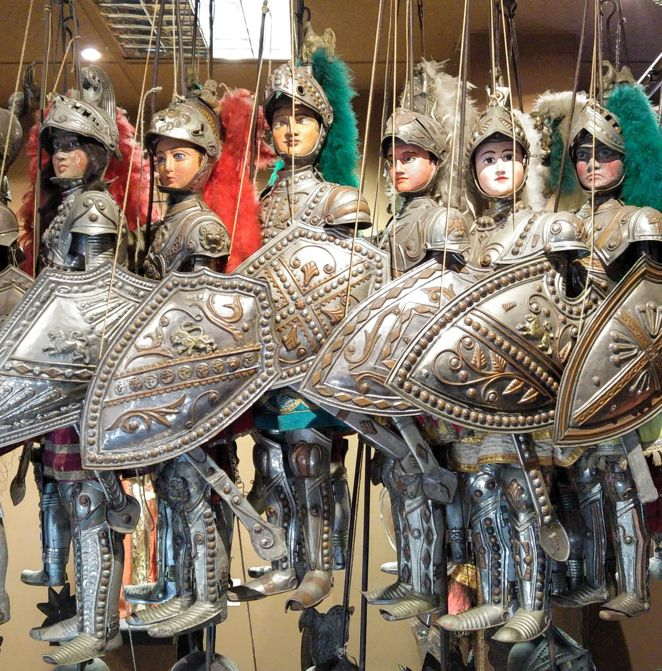 Museo de las Marionetas - ejemplo de tres personajes de la Opera dei Pupi
