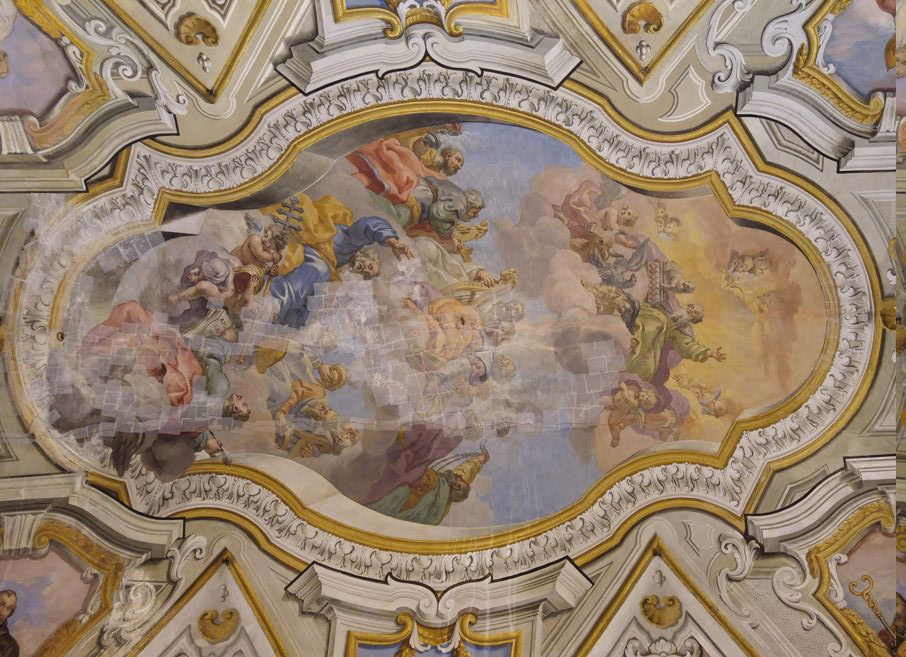 Oratorio de San Pietro - Gloria de San Pedro (fresco de 1738 pintado por Borremans)