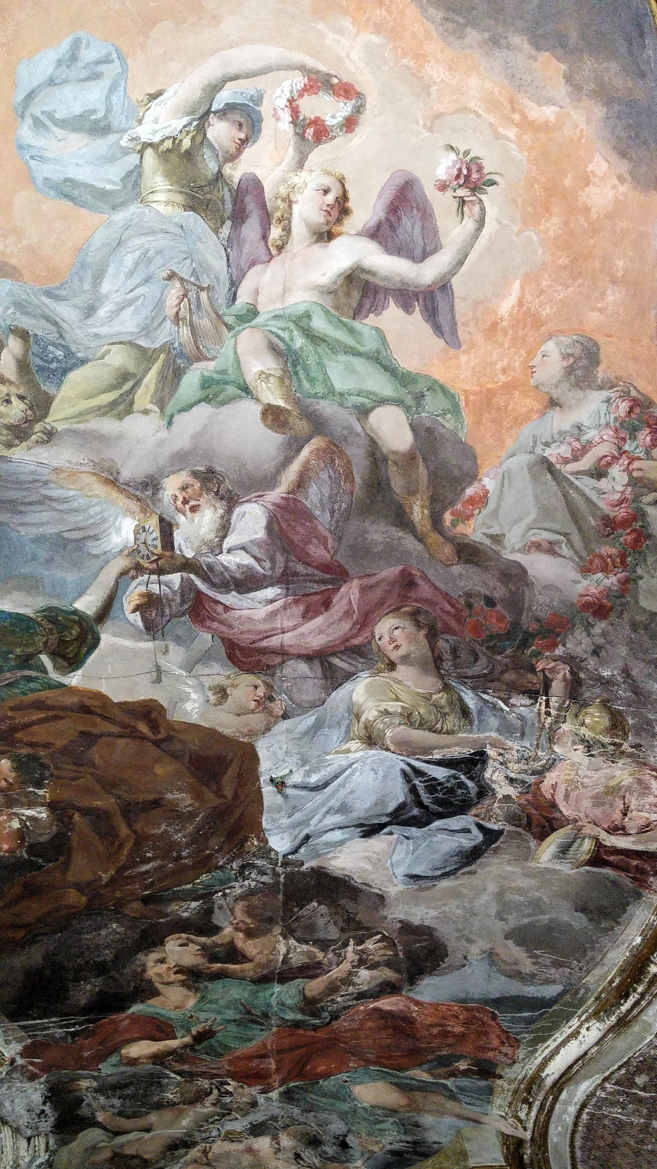 Palazzo Asmundo - La Justicia Terrenal, fresco en la primera sala museo