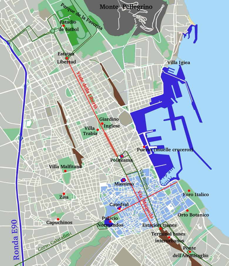 Viale della Libertà - Mapa