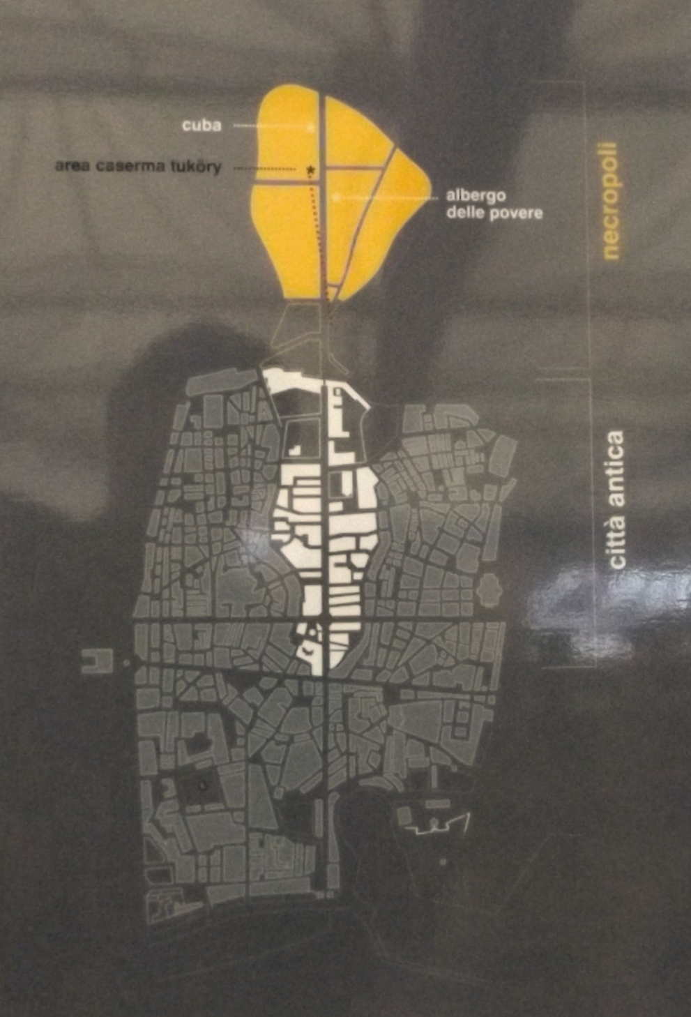 Necrópolis fenicio-púnica de Palermo - panel explicativo ubicación necrópolis
